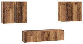 TV szekrény garnitúra 6 pcs Régi fa 60 x 30 x 30 cm Faanyag
