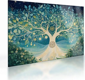 Üveg kép – Mágikus fa spirálokkal (70x50 cm)