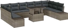 vidaXL Kerti Kanapé Szett párnával tárolóval 11 pcs Szürke