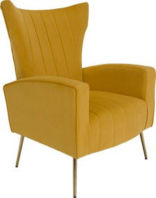 Relaxfotel, sárga Velvet szövet, BARET
