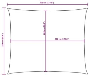 barna téglalap alakú oxford-szövet napvitorla 2,5 x 3,5 m