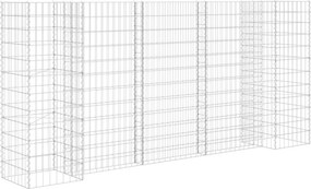 vidaXL H alakú acéldrót virágtartó gabion 260 x 40 x 120 cm
