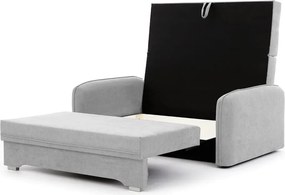 Világosszürke zsenília kinyitható-tárolóhelyes kanapé 155 cm Laine – ELTAP