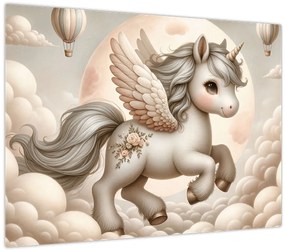 Kép - Egyszarvú a felhőkben (70x50 cm)