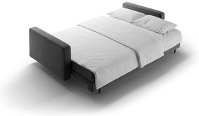 Sötétszürke bársony kinyitható tárolóhelyes kanapé 222 cm Bali – Cosmopolitan Design
