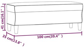 vidaXL világossárga szövet pad 100 x 35 x 41 cm