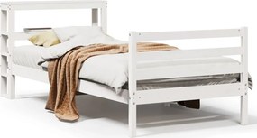 vidaXL fehér tömör fenyőfa ágy matrac nélkül 75 x 190 cm