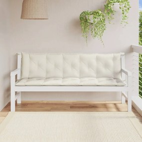 2 db melange krémszínű szövet kerti padpárna 180 x 50 x 7 cm