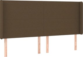 sötétbarna szövet fejtámla szárnyakkal 163x16x118/128 cm