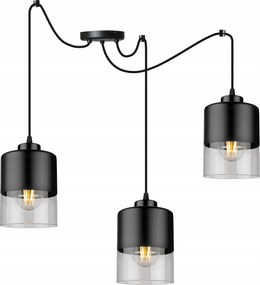 Mennyezeti Lámpa Lógó Csillár Hármas Fekete Pók Üveg Loft Asztal Felett
