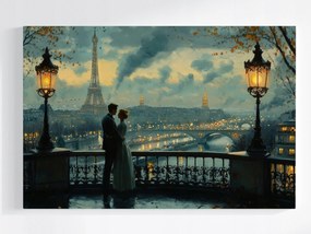 Poszter Párizs Eiffel-torony Pár Romantikus Este 60x40