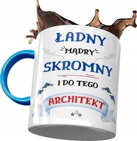 Kék Bögre Építésznek Szép Okos Szerény Nyomtatott Fotóval