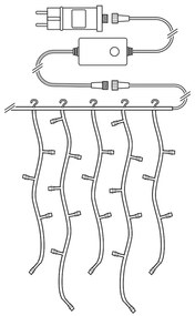Nedis WIFILXC02W200 - LED karácsonyi függöny 200 LED/11 funkció 6 m IP65 Wi-Fi Tuya