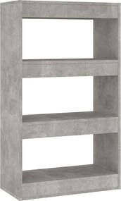 vidaXL betonszürke szerelt fa könyvszekrény/térelválasztó 60x30x103 cm