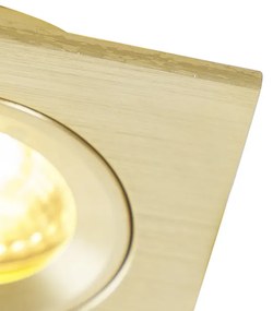 6 darabos modern, négyzet alakú, süllyesztett spotlámpa szett arany színben IP44 - Xena