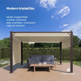 Blumfeldt Pantheon Cortina pavilon 3x4 m, időjárásálló, alumínium, porfestett, redőnyök