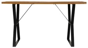 Tömör újrahasznosított fa étkezőasztal 140 x 80 x 76 cm
