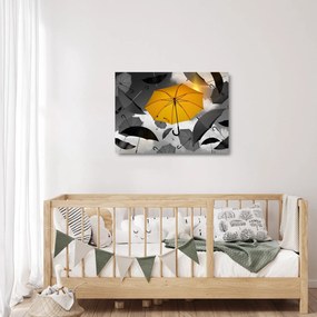 Egy sárga esernyő képe (üvegen) (70x50 cm)