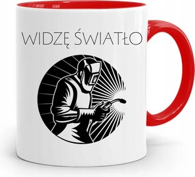 Piros Bögre Ajándék Hegesztőnek Látom A Fényt fényképes nyomtatással