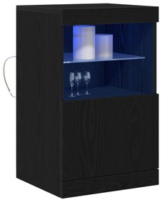 Oldalszekrény LED világítással Fekete tölgy 41x37x67 cm
