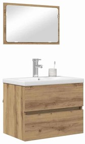 Fürdőszoba bútor szett 3 pcs kézműves tölgy 60 x 38.5 x 45 cm