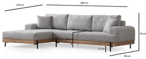 Sarokkanapé Eti Oak Balos - Szürke