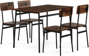 4 személyes old wood MDF étkezőgarnitúra 110x70x76 cm – AUT-O2155 OLW2