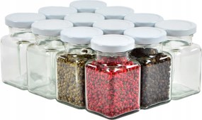 Fűszertartó üveg 150 ml Fehér Tetős Üvegek 12 darab