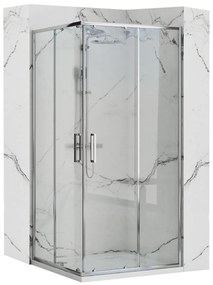 Rea Punto - Zuhanykabin tolóajtóval 90x90cm átlátszó üveg, króm profil, REA-K0867