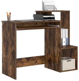 Asztal polcokkal Füstölt tölgy 106 x 40 x 88,5 cm Faanyag