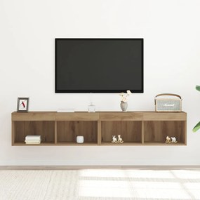LED lámpás TV fali szekrény 2 db Artisan tölgy 80x30x30 cm