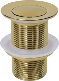Mexen zárható mosdó lefolyó kör, ClickClack, kis dugó, túlfolyó nélkül, Arany, 79915-50