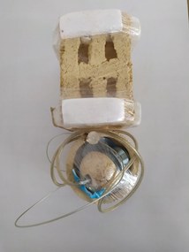 Samott lámpa rusztikus mennyezeti túlnyúlás 9x9x13 nagy menetes E27 samott Wamar