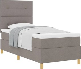 vidaXL Boxrugós ágy matracmal fejtámlával Tópszínű 80 x 200 cm szövet