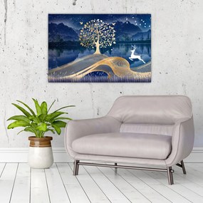 Szarvas képe teliholdkor (90x60 cm)
