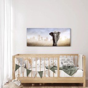 Kép - Elefánt egy nagyvárosban (120x50 cm)