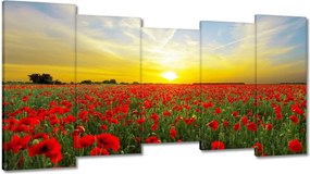 Vászonkép 150x80 Pipacsmező nyugattal