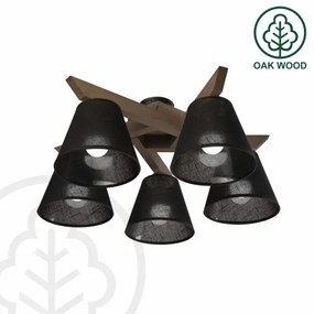 Brilagi - LED mennyezeti lámpa ANTHONY 5xE14/40W/230V dió/fekete