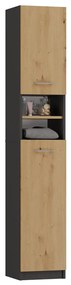 Aldabra Marbela fürdőszoba szekrény, 32x180x30 cm, antracit-tölgy