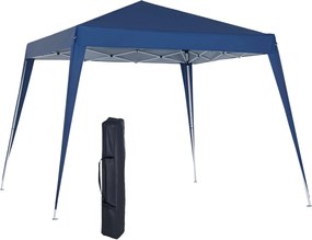 Outsunny Összecsukható Sátor 2.4x2.4m Kerti Pavilon Vízálló Pop-Up Dizájn Rozsdamentes Acél Váz és Oxford Fedél Kültéri Használatra Kék | Aosom