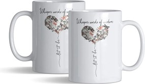 Bögre neki „Whisper words of wisdom” elegáns szívvel, ajándék