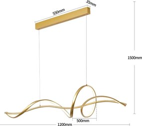 Brilagi - LED dimmelhető kábelre függesztett csillár SIGNATURE LED/55W/230V 120x23 cm arany + távirányító