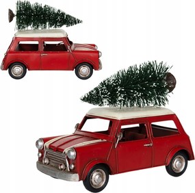 Autós Karácsonyfa Figura Piros Karácsonyi Autó Karácsonyi Ajándék 25cm