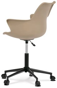 Irodai szék, cappucino műanyag, Eco-bőr Ülőrésszel