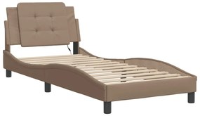 vidaXL cappuccino színű ágykeret LED-ekkel matrac nélkül Zadar 100 x 200 cm