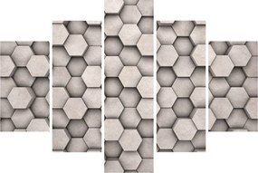 Kép - Hatszögek beton kivitelben (150x105 cm)