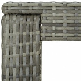 7 részes szürke polyrattan kültéri bárszett párnákkal