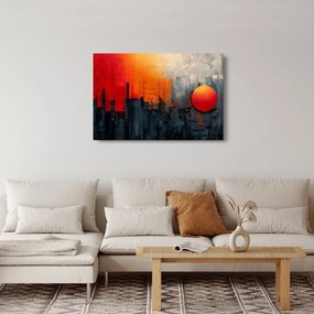 Kép - Absztrakt festmény a városról (90x60 cm)