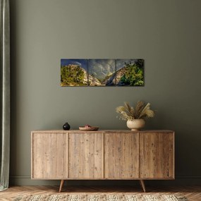 Tájkép tóval (órával) (90x30 cm)