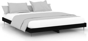 vidaXL fekete szerelt fa ágykeret 200 x 200 cm